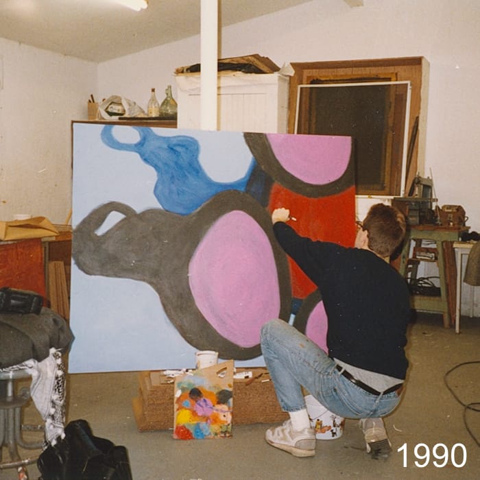 Mark McKinney in his art studio in 1990